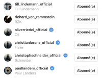 The members of Rammstein have their Instagram profile